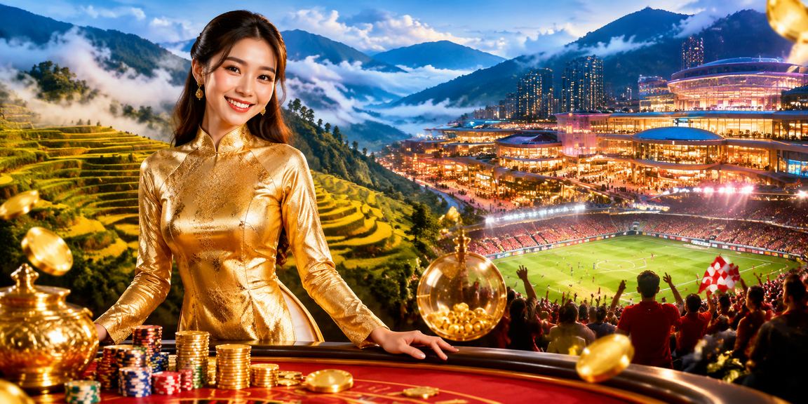 Người chơi xổ số và jackpot tại Sa Pa với trang phục áo dài truyền thống